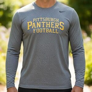 Nike Dri-FIT Pittsburgh Panthers Football Long Sleeve Shirt Grey GameAbove Bowl